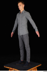 Whole Body Man Trousers Slim Standing Studio photo references